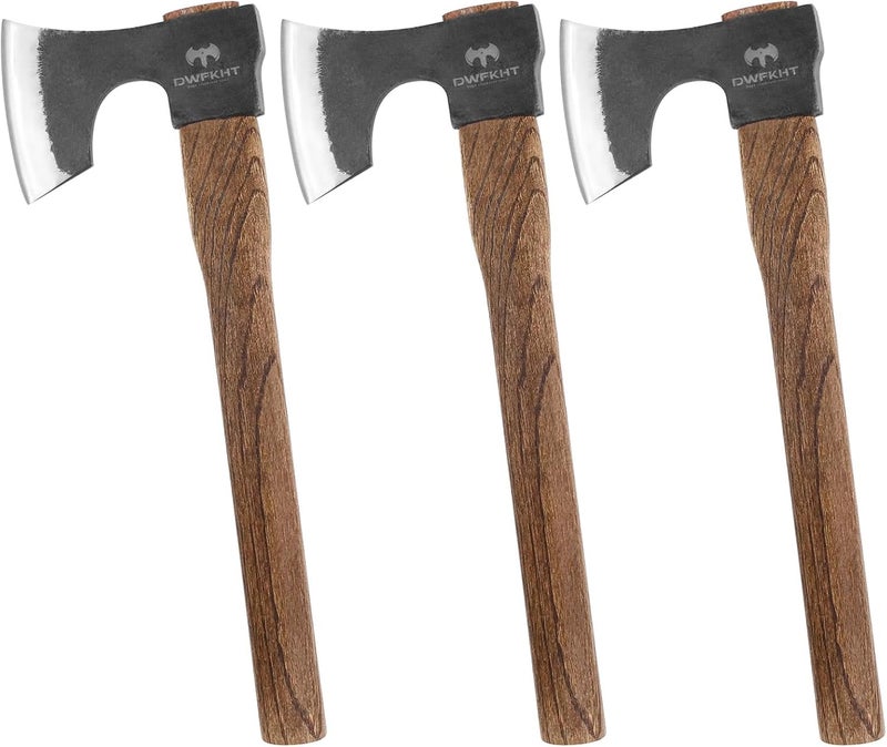 DWFKHT 16.5" Throwing Axe, 3 Pack Throwing Axe Set with 1065 High Carbon Steel & Beech Wood Handle, Perfect for Axe Throwing Games, Competition and Recreation, Ideal Gift for Men (Black) - Image 1